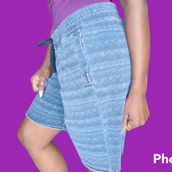 Hollister Men's shorts manufactured raw hem with drawstring in blue size XL - Picture 3 of 6